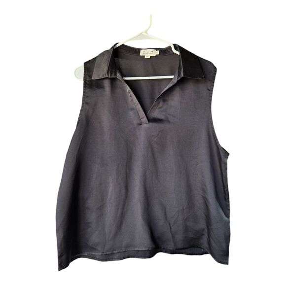 Molly Bracken Tops - Molly Bracken Black Collared Sleeveless Shirt Career Top Blouse Womens Size XL
